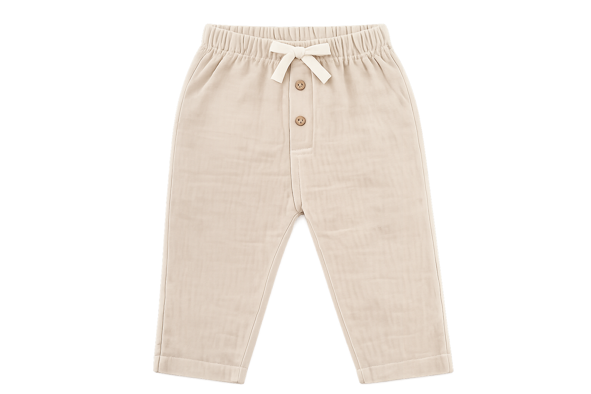 Pim Trousers - AOP Linen Off White